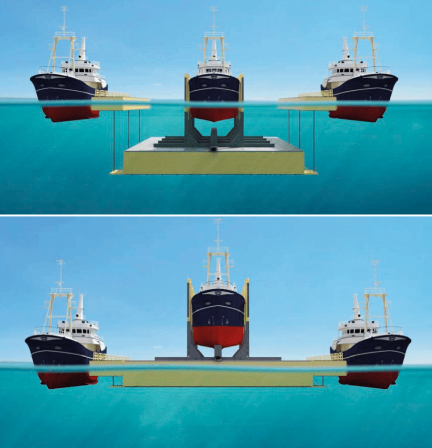 Tugdock floating dry-dock in Operation